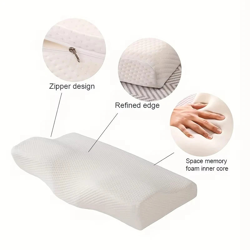 Butterfly Memory Foam Pillow For Side Sleepers, Ergonomic Orthopedic Neck Support, Dual Support For Side And Back Sleeping