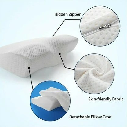 Butterfly Memory Foam Pillow For Side Sleepers, Ergonomic Orthopedic Neck Support, Dual Support For Side And Back Sleeping