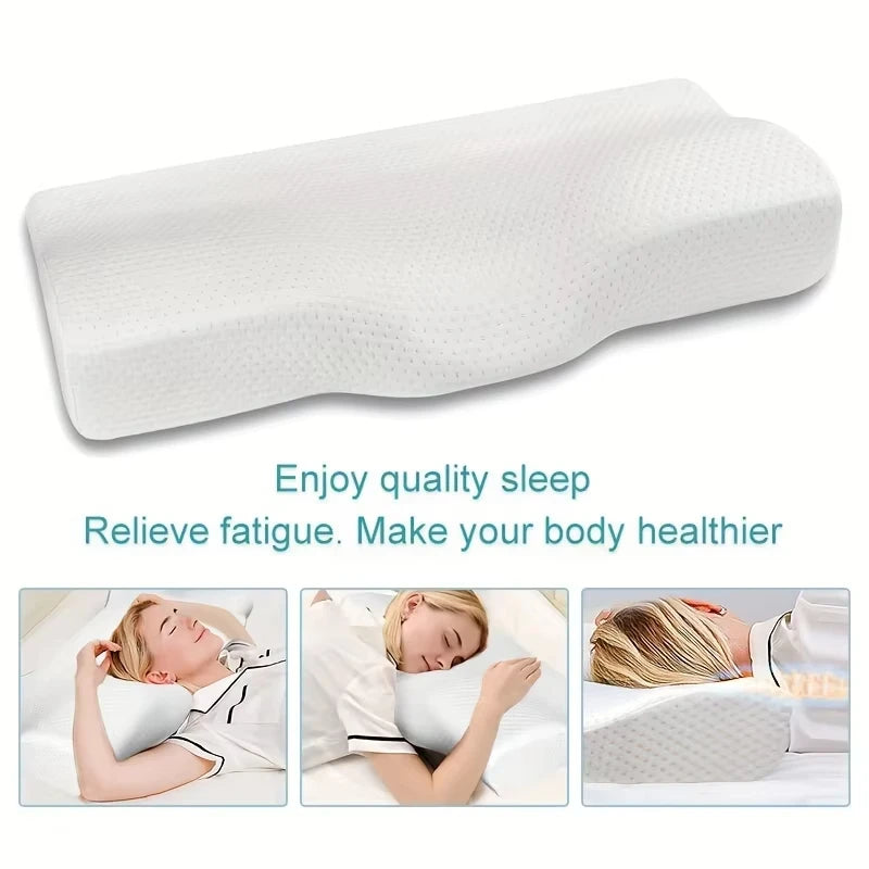 Butterfly Memory Foam Pillow For Side Sleepers, Ergonomic Orthopedic Neck Support, Dual Support For Side And Back Sleeping